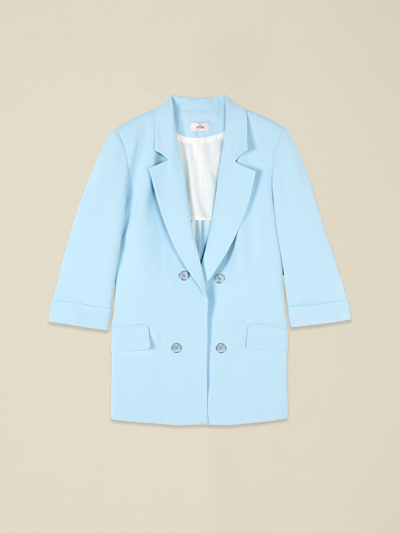 Blazer en tissu cr&ecirc;pe
