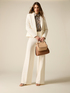 Wide-leg palazzo pants in technical fabric image number 0