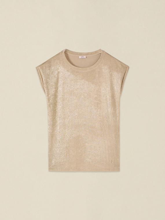 T-Shirt mit Metallic-Effekt