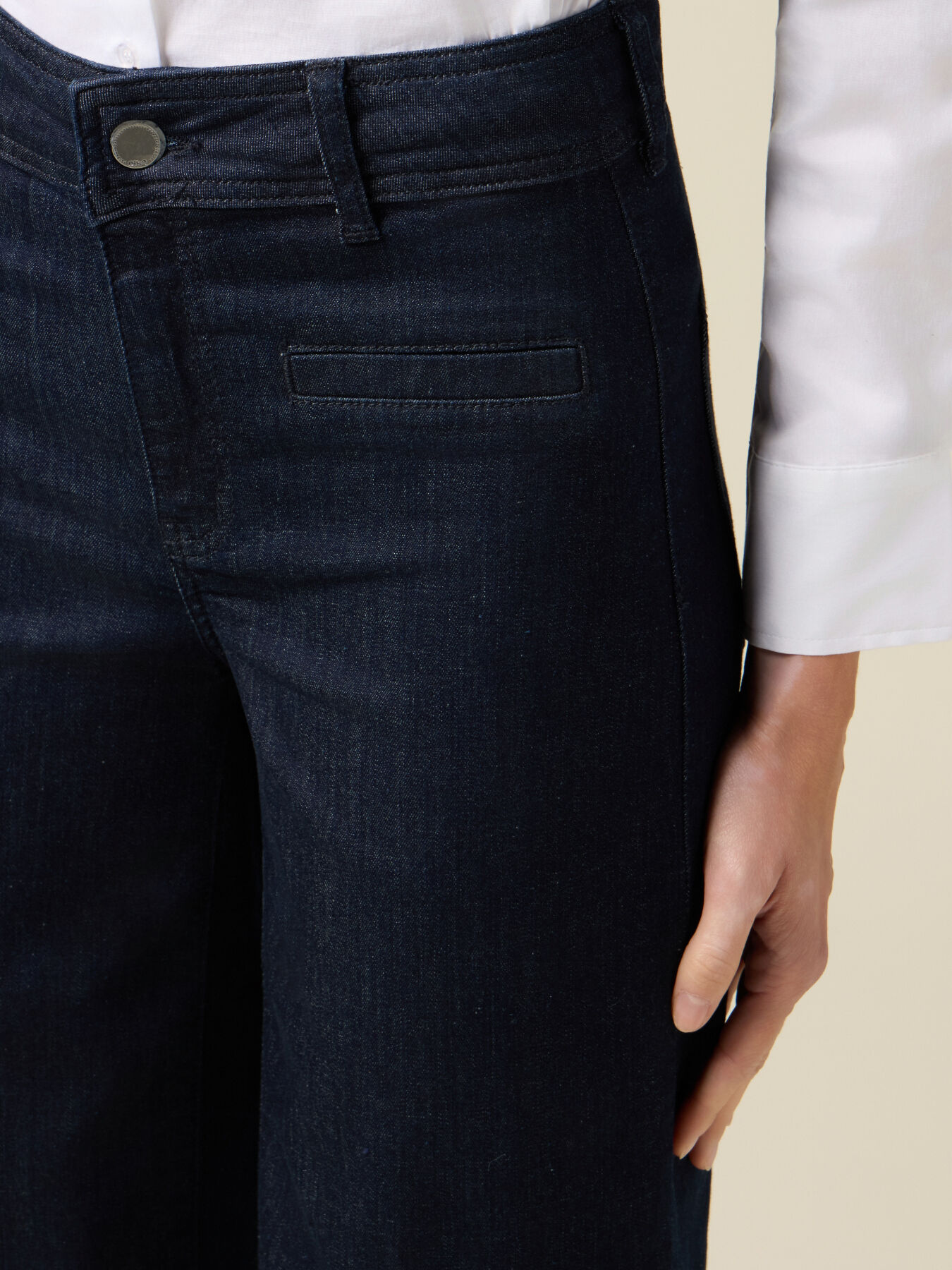 Blaue Rinse-Palazzo-Jeans image number 2