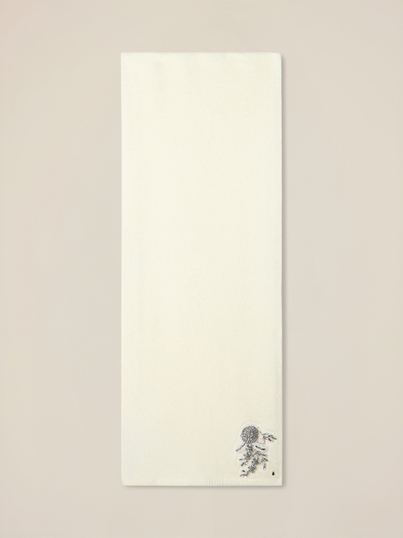 &Eacute;charpe en laine m&eacute;lang&eacute;e avec broderie bijou