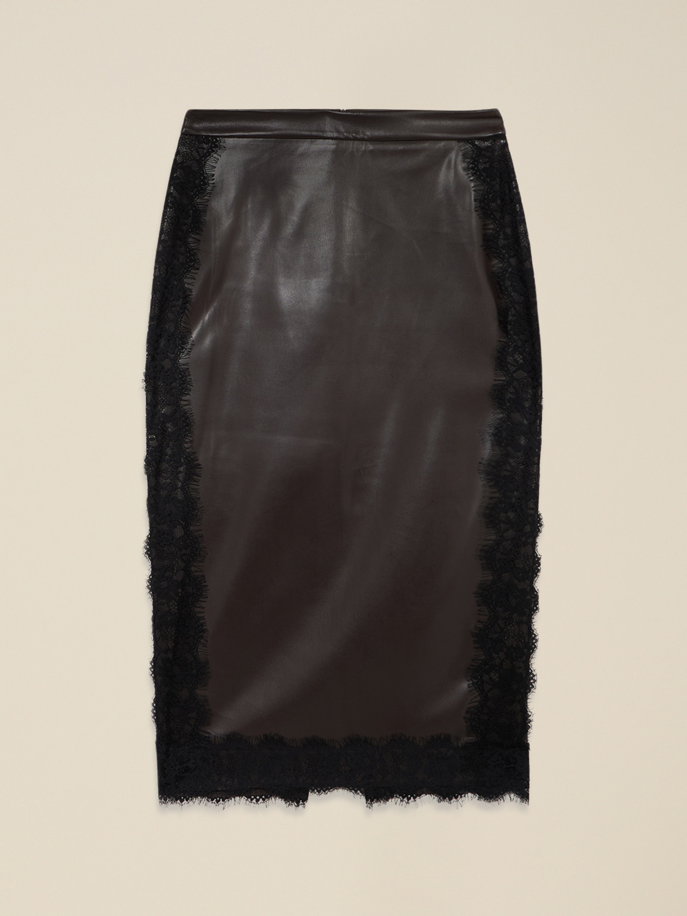 Midi tube skirt with lace inserts image number 4