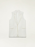 Long linen blend waistcoat image number 3