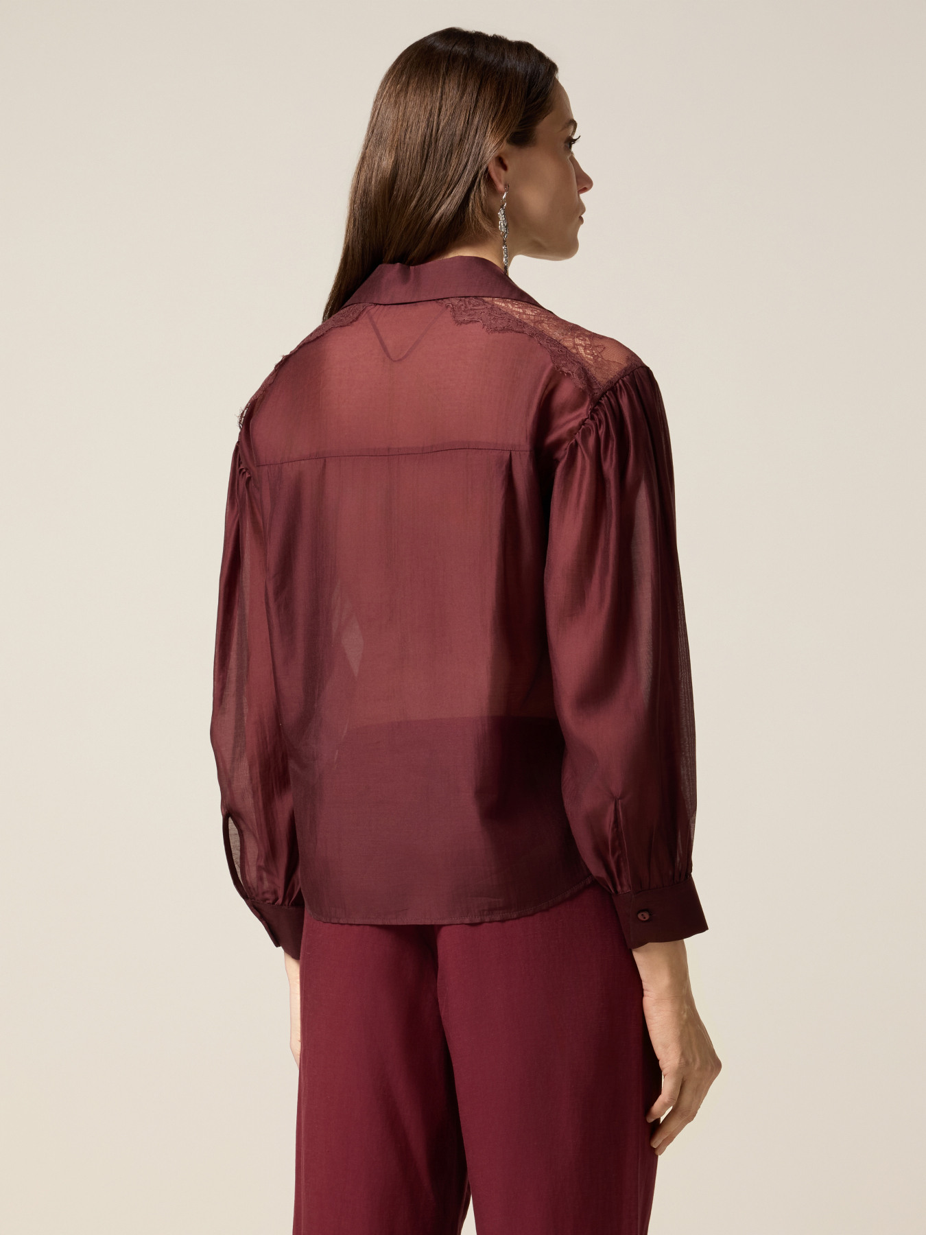 Blouse with lace inserts image number 1