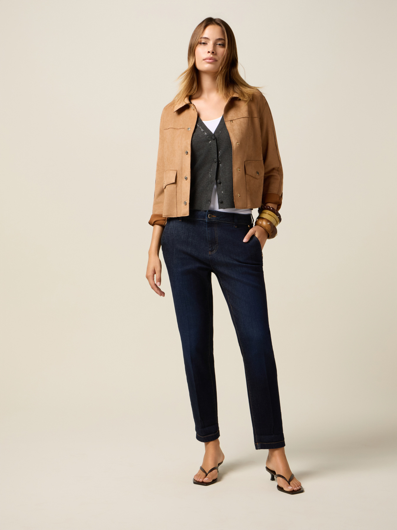 Chaqueta corta de tejido suave image number 3