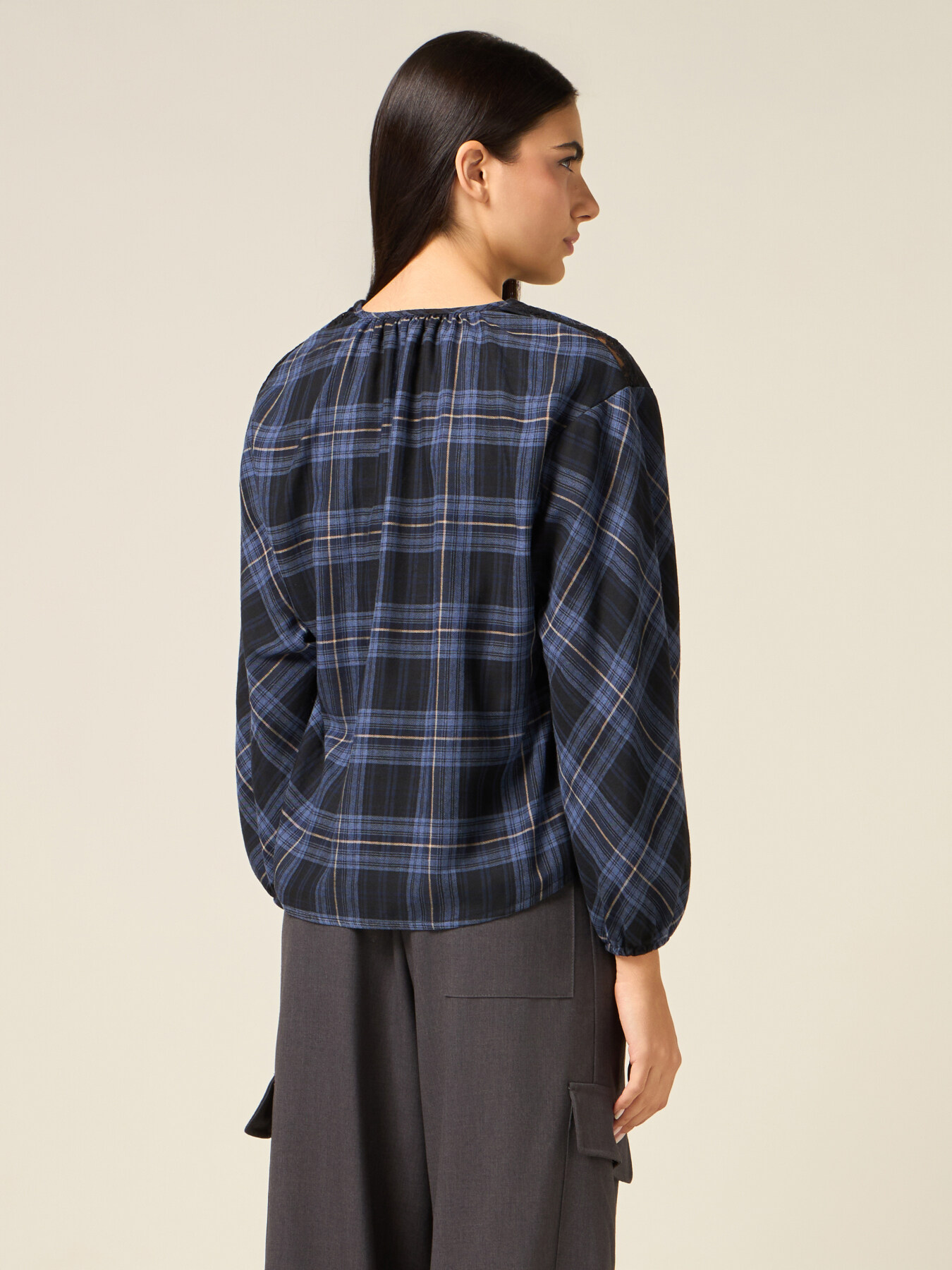 Camicia misto viscosa a quadri image number 1