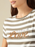 Gestreiftes T-Shirt mit Paillettenstickerei image number 2