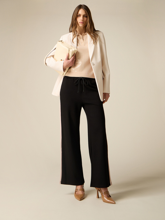 Jersey pants with side bands