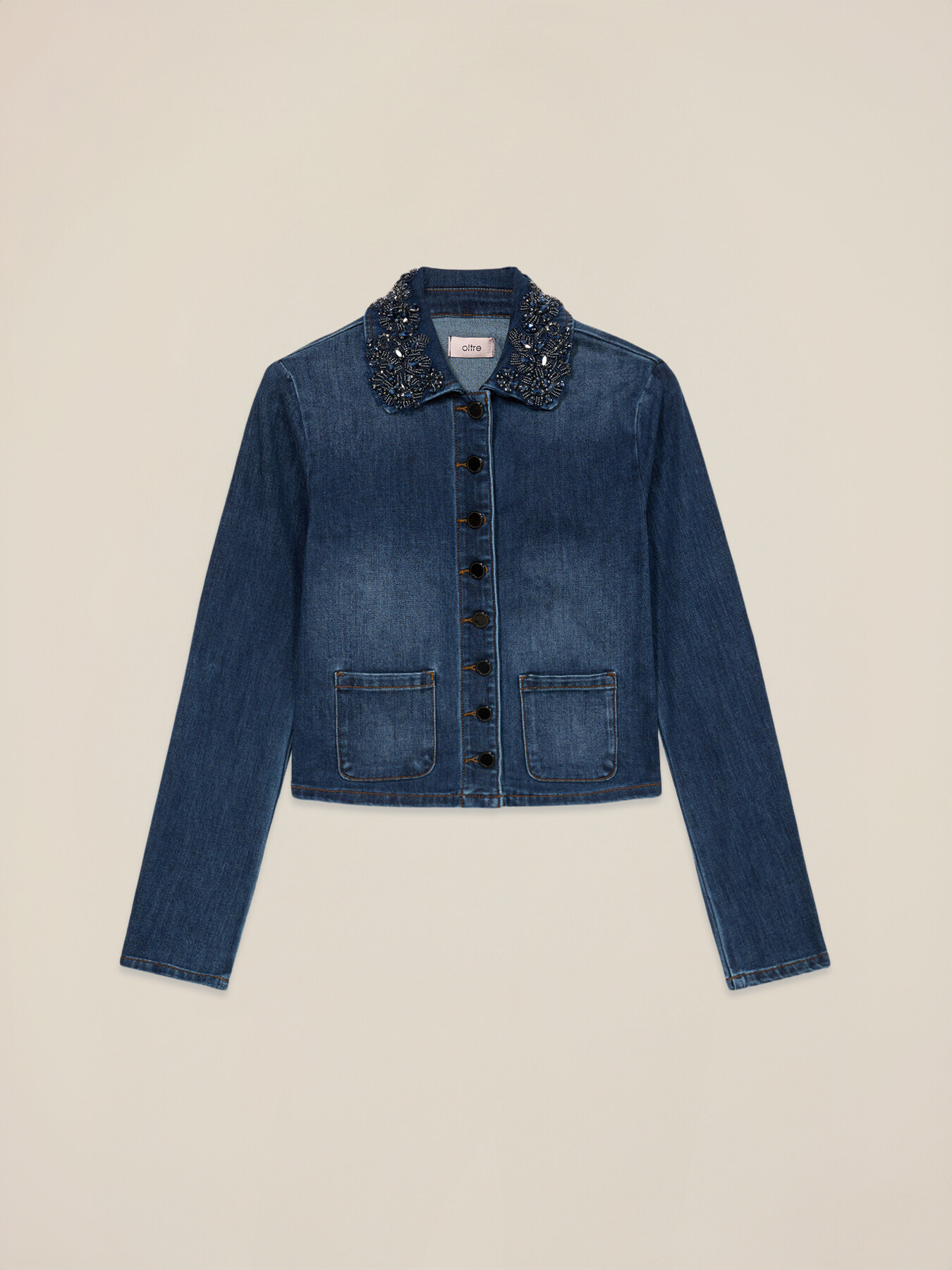 Denim jacket with jewel patch image number 4