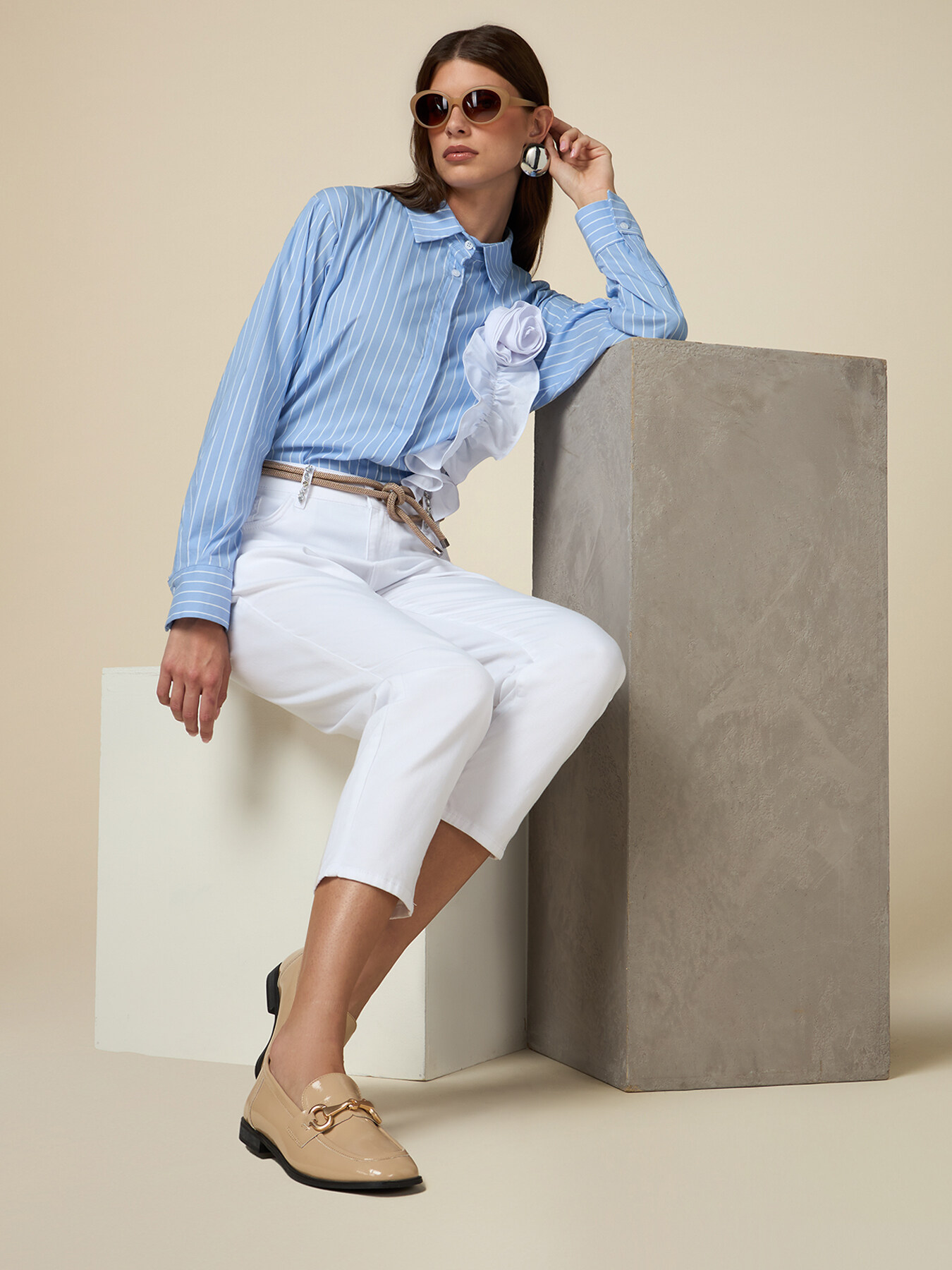 Boyfit trousers with set stones image number 0