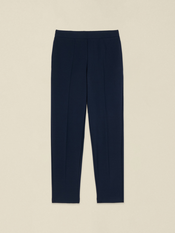 Regular pants in cr&ecirc;pe fabric