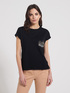 T-shirt with jewel breast pocket image number 0