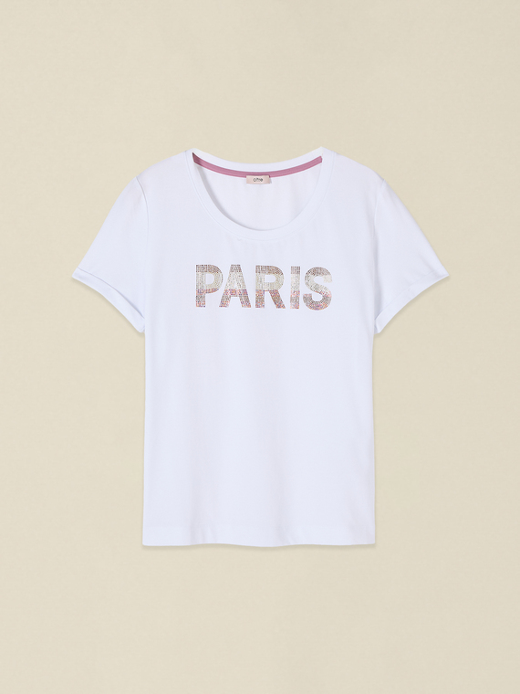 T-Shirt mit Schriftzug-Applikation