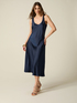 Midi satin dress with V-neckline image number 0