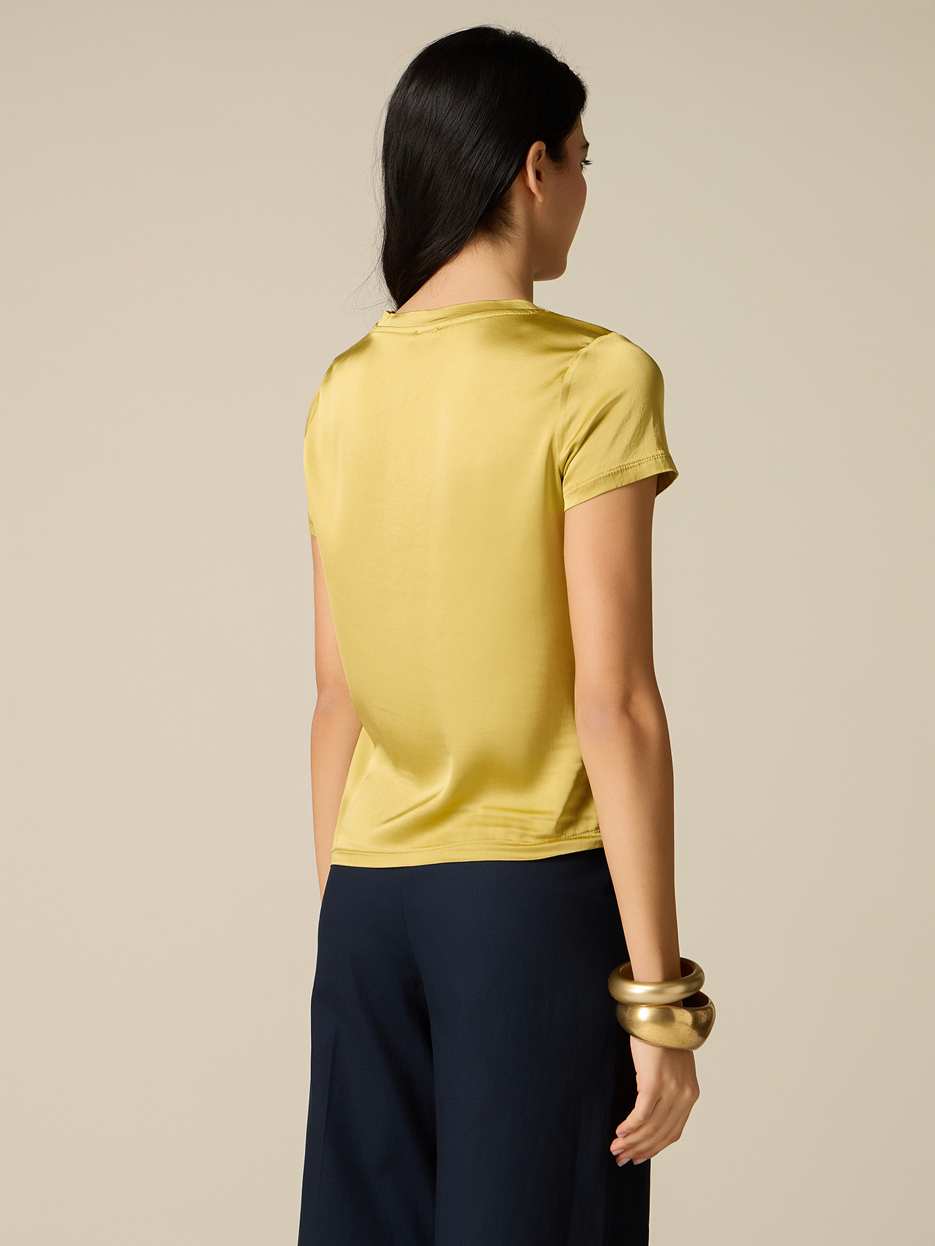 Bluse mit kurzen &Auml;rmeln aus Satin image number 1