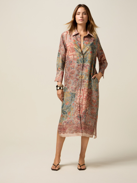 Patterned satin blouse