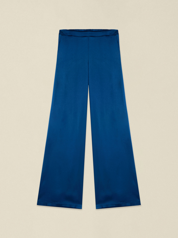 Palazzo pants in viscose satin