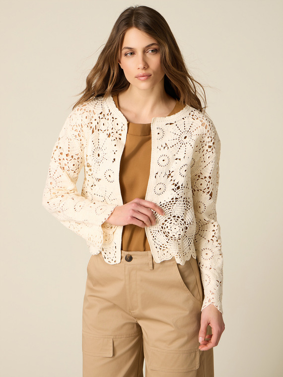 Short crochet cardigan