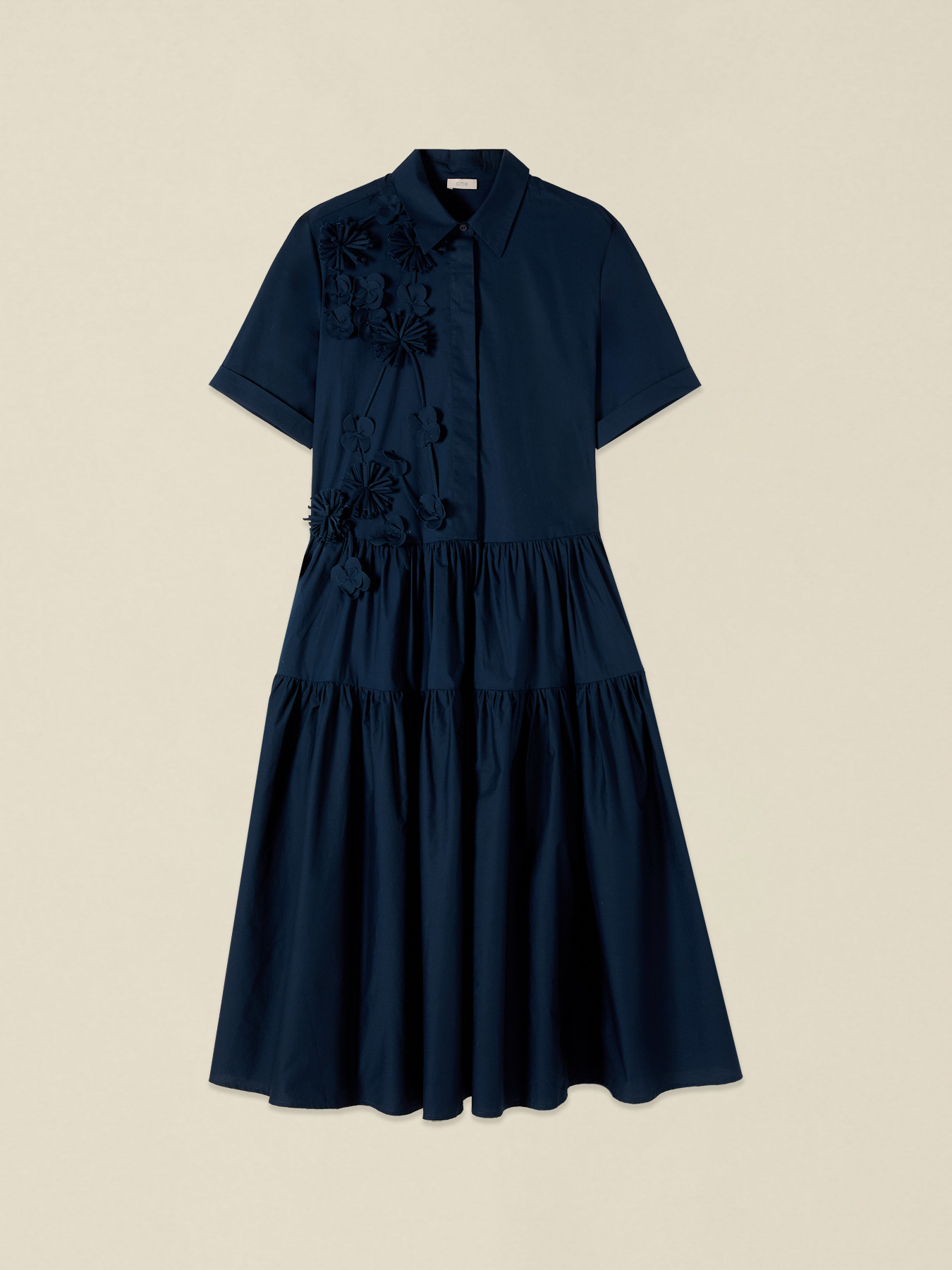 Shirtdress with applied flowers image number 3