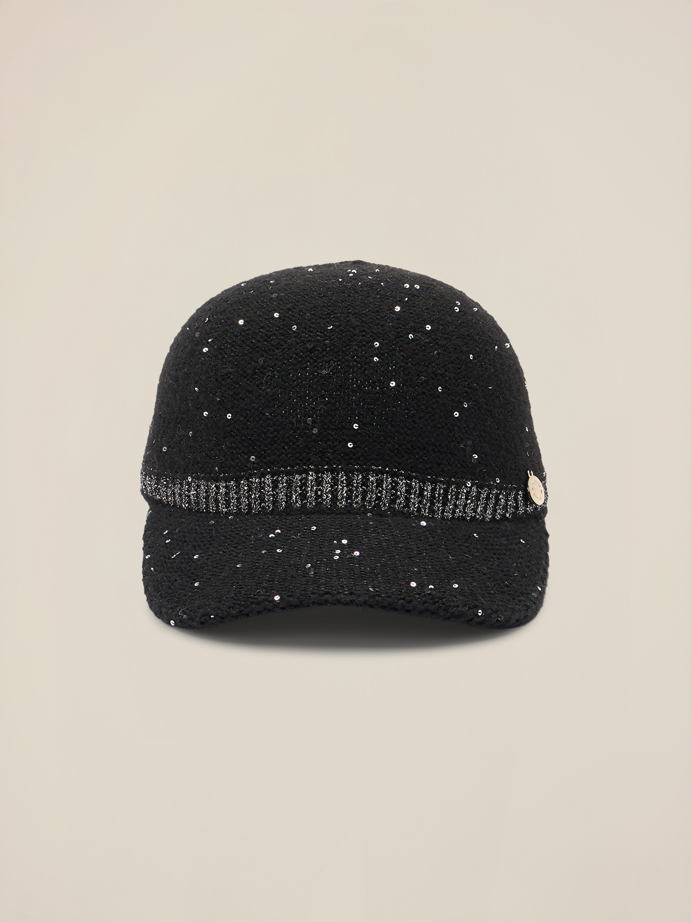Cap with sequins and lurex stitching image number 1