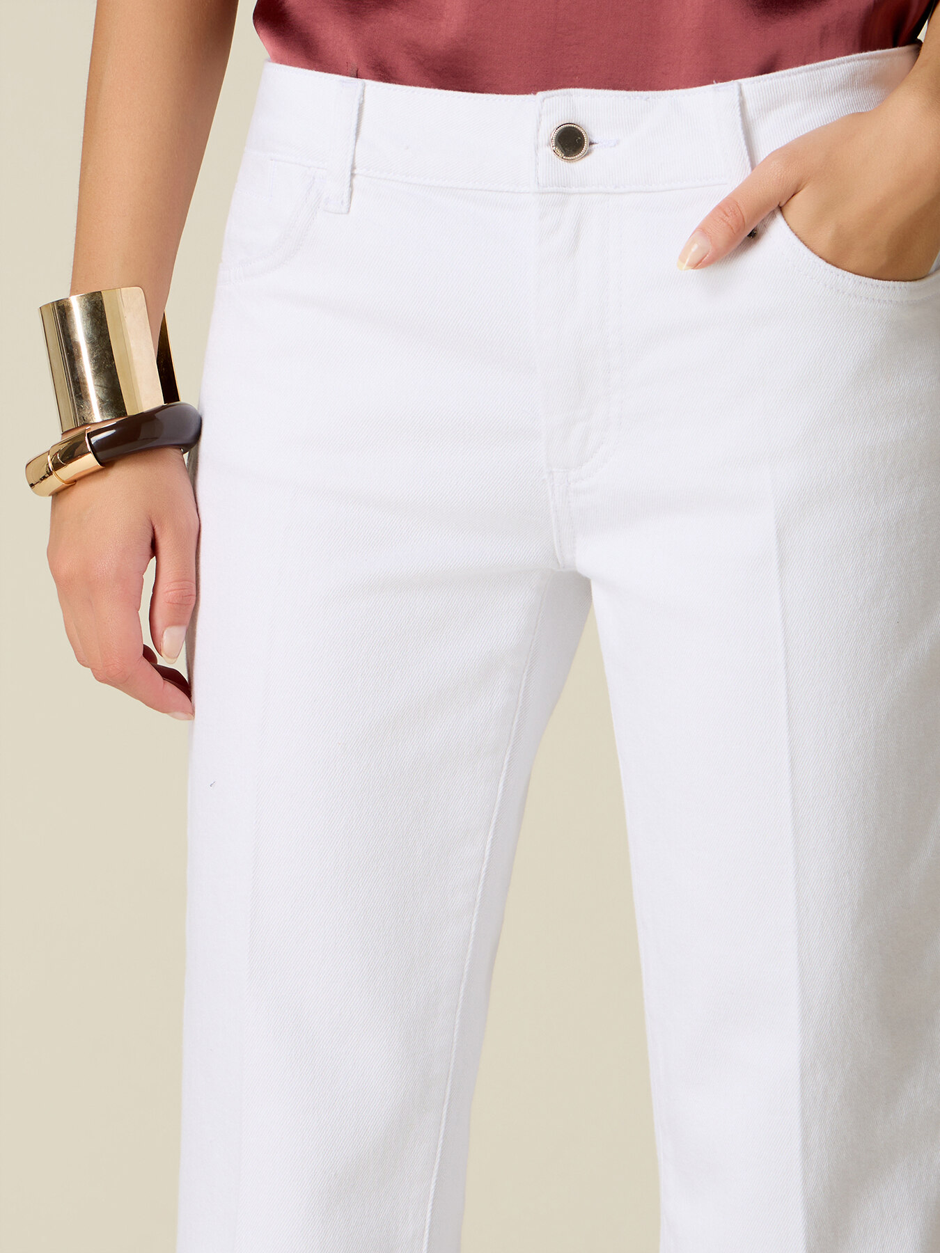 Mixed cotton drill trousers image number 2