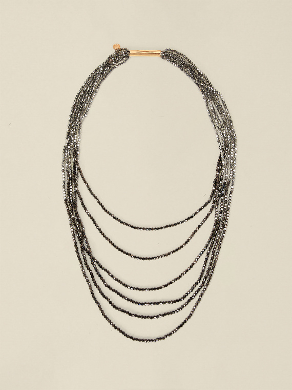 Collar multihilo con cuentas facetadas