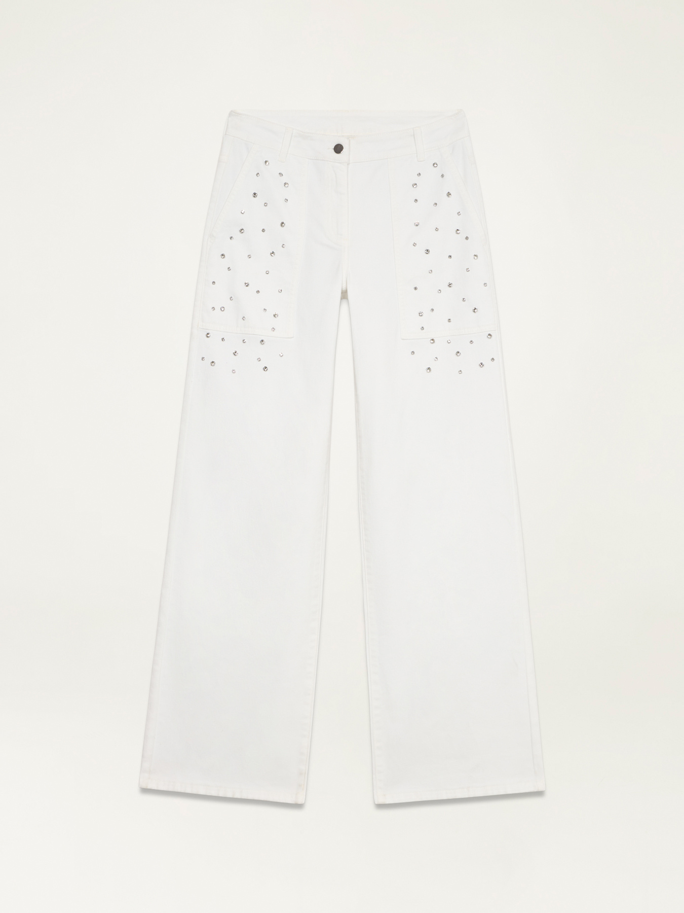 Pantaloni palazzo con castoni image number 4