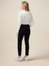 Pantaloni skinny din bumbac și tencel cu nasture bijuterie image number 1