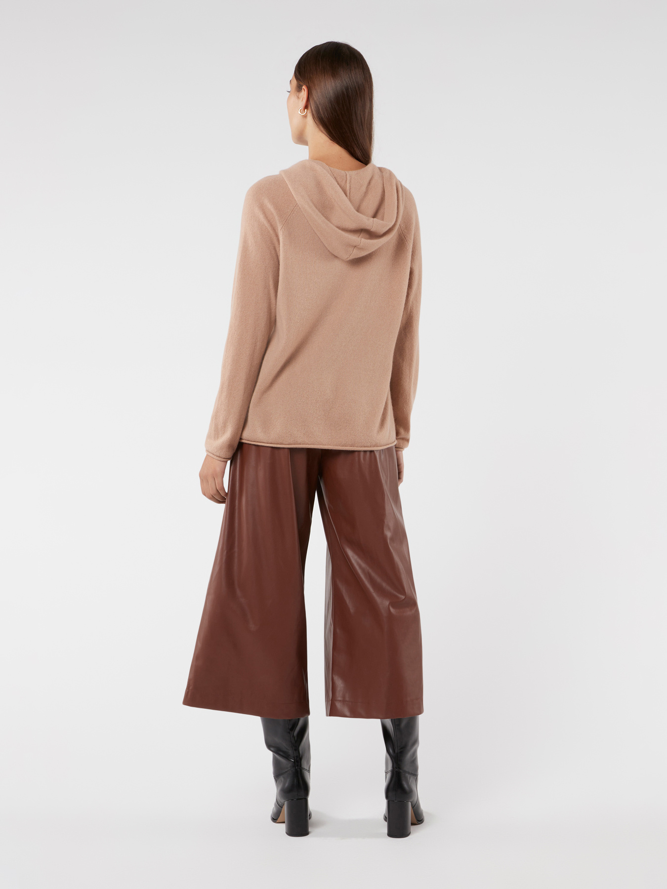 Pure cashmere sweater with hood image number 1
