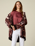 Long mixed wool cardigan with fringes and crystals image number 0