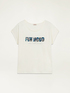 T-shirt with lettering embroidery image number 3