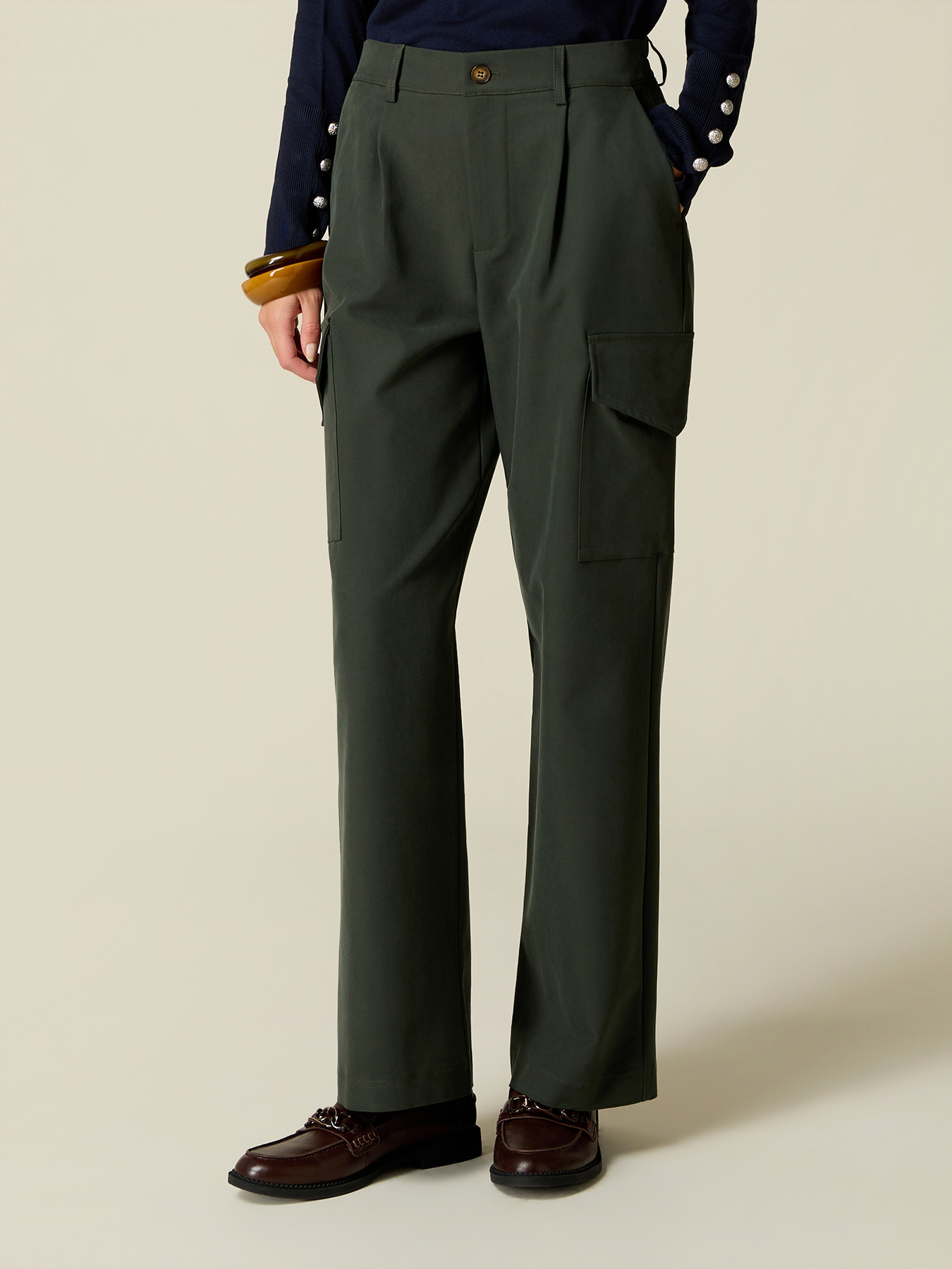 Pantaloni cargo din twill image number 3