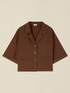 Cropped viscose shirt image number 3