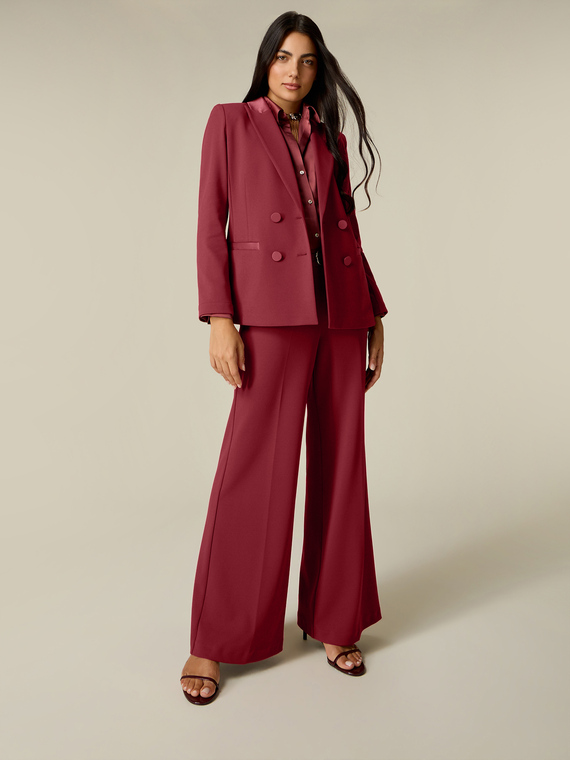 Pantalon palazzo en tissu cr&ecirc;pe
