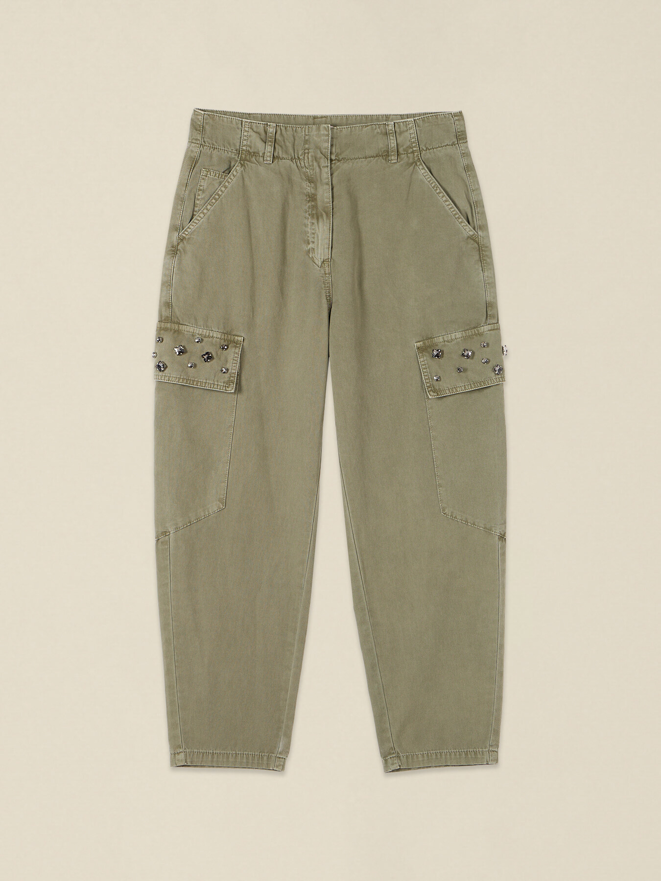 Cargo-Hose aus Baumwolle mit Ziersteinen image number 4