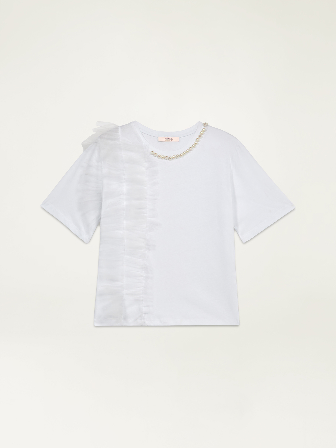 T-shirt avec perles et tulle image number 3