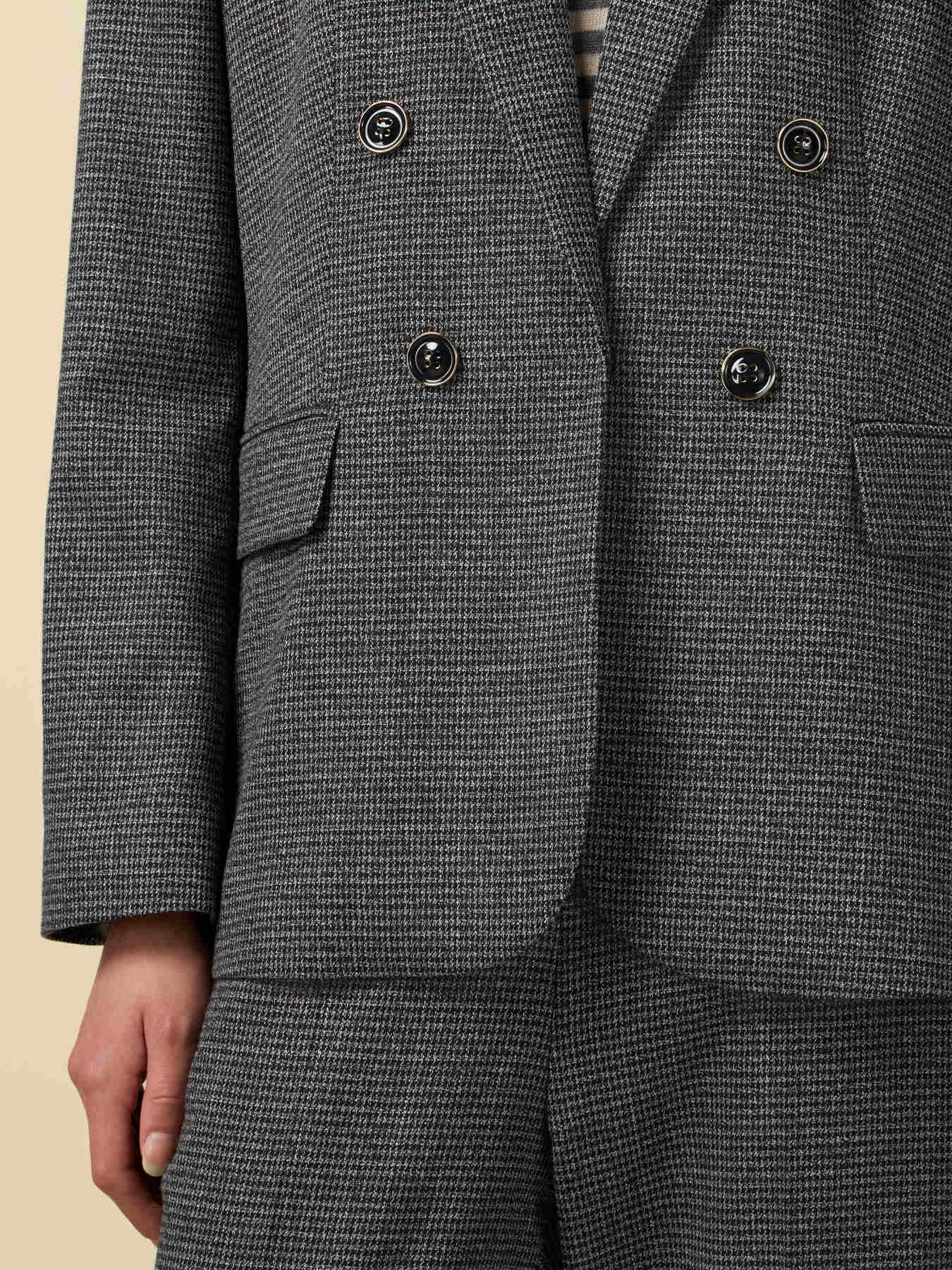 Blazer mit Mikro-Hahnentrittmuster image number 2