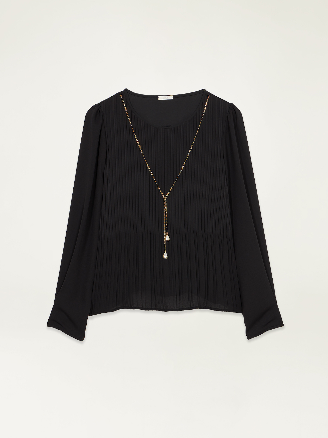 Blouse pliss&eacute;e avec cha&icirc;ne image number 4