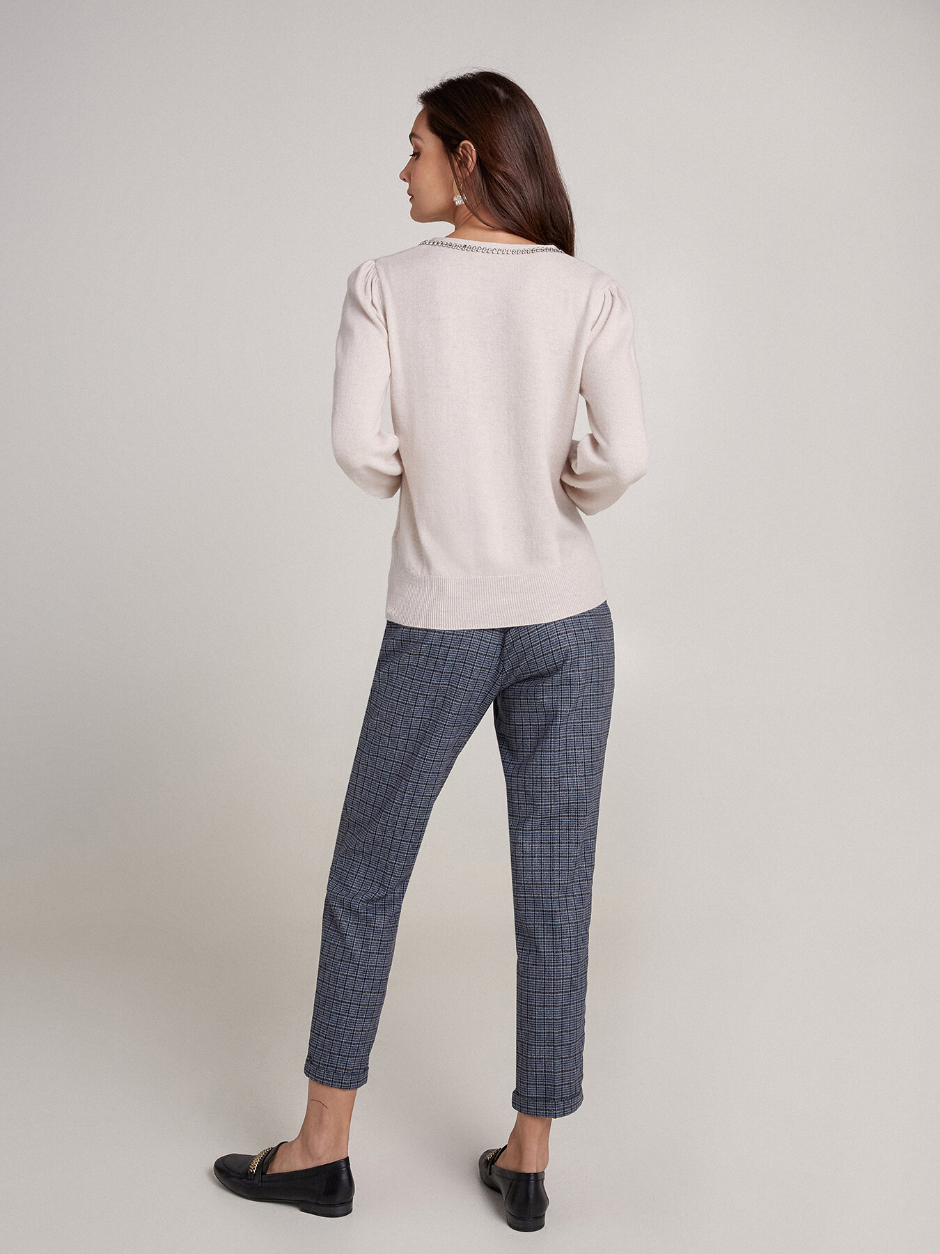 Pantalones pitillo de cuadros New York image number 1