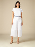 Pantaloni cropped con ricamo in vita image number 0