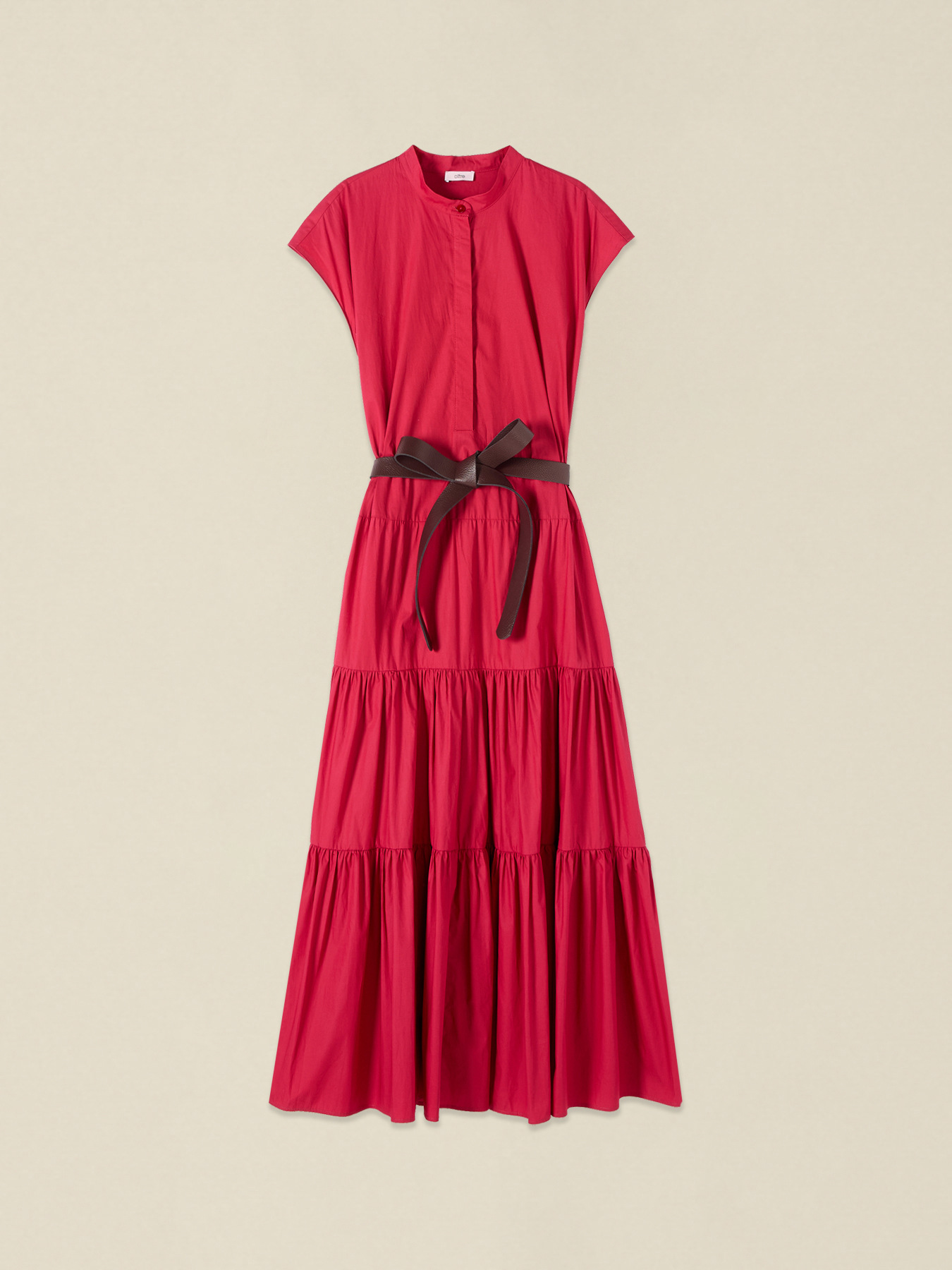 Poplin shirtdress with belt image number 3