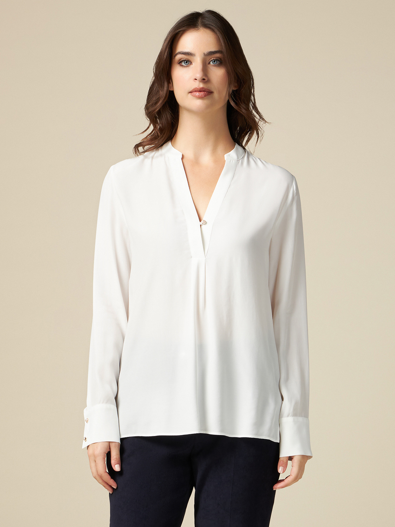 Blouse en viscose avec boutons bijou image number 0