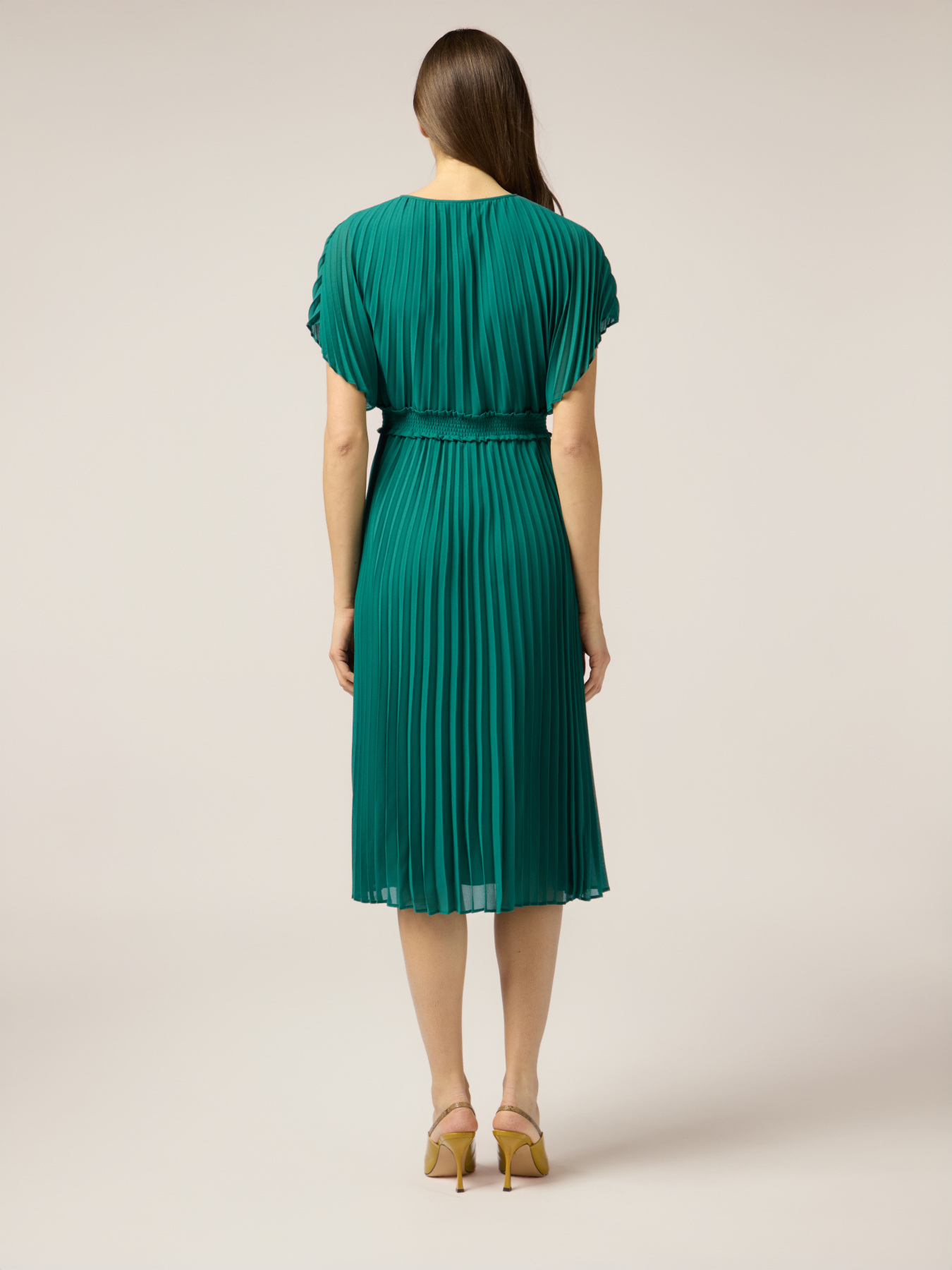 Robe longue en georgette pliss&eacute;e image number 1