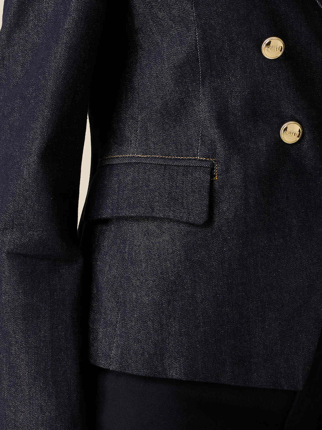 Double-breasted denim jacket image number 2