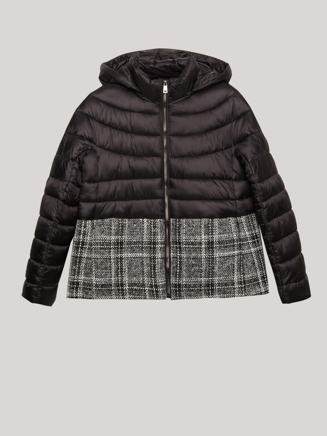 Doudoune boxy avec bas en tweed image number 3