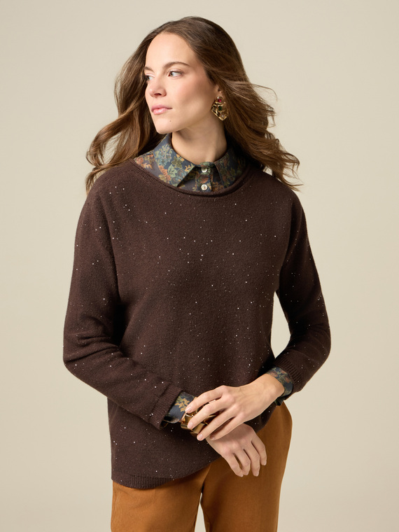 Pullover mit Mikro-Pailletten