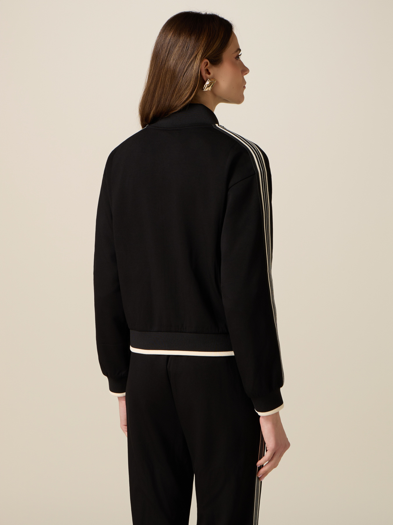 Sweatshirt with zip and bicolor tape image number 1