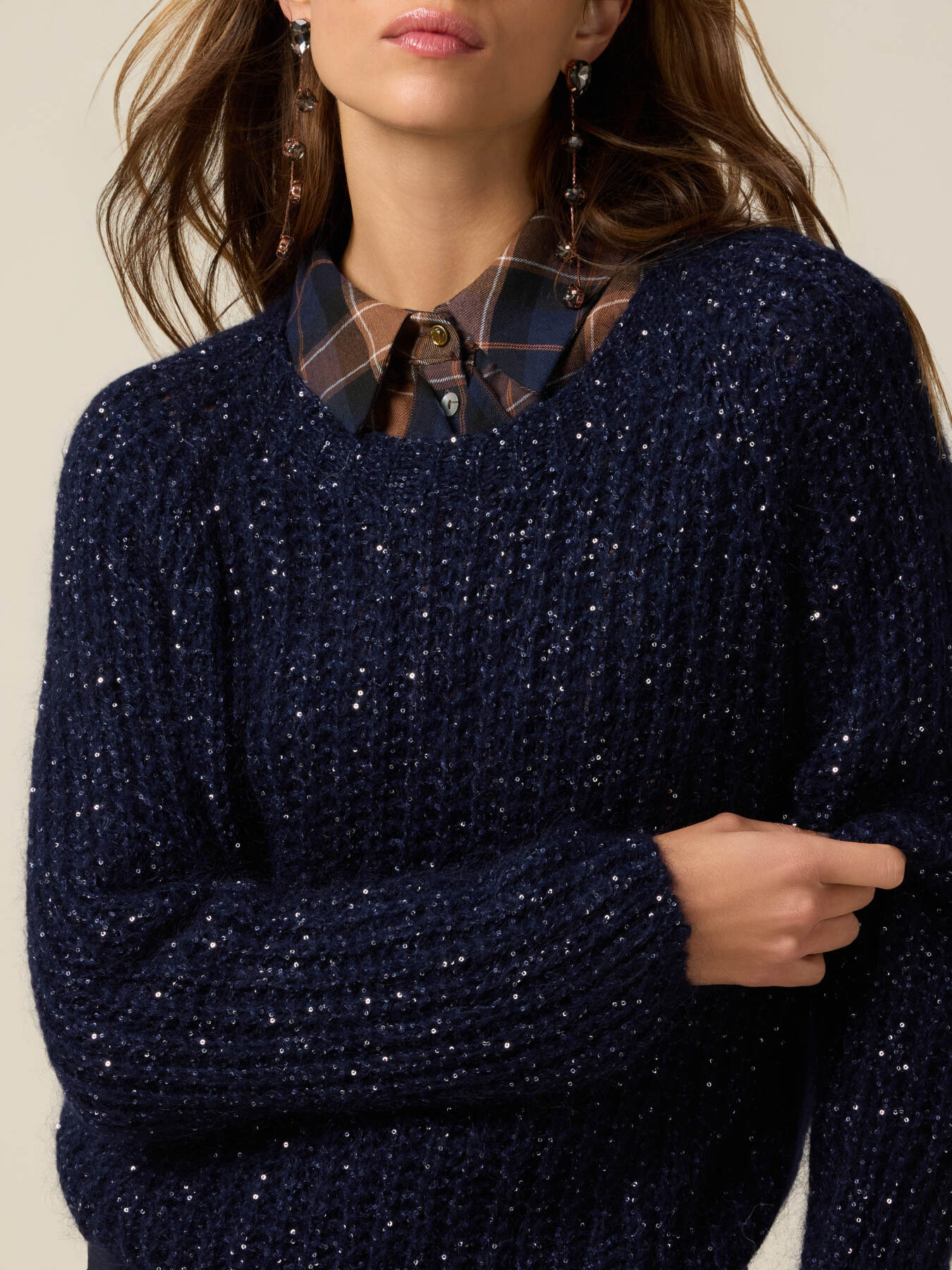 Mixed mohair sweater with sequins image number 2