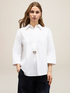 Blusa over in popeline con dettaglio gioiello image number 0