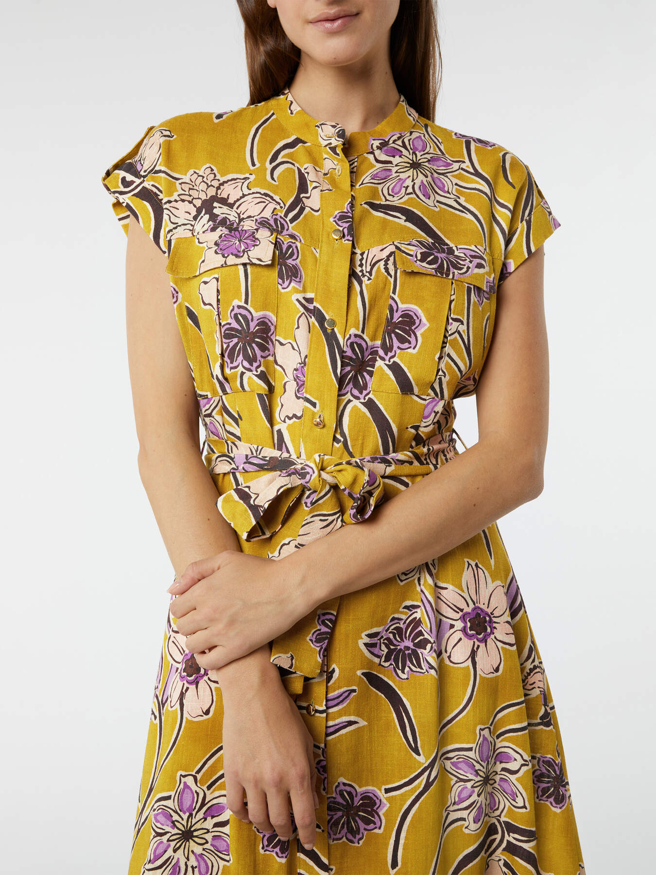 Patterned linen dress image number 2
